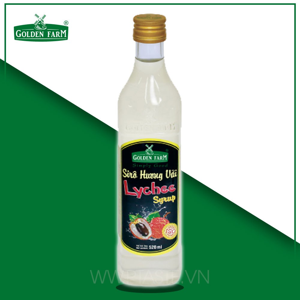 Siro vải lychee syrup golden farm 100ml ( chiết từ chai 520ml)