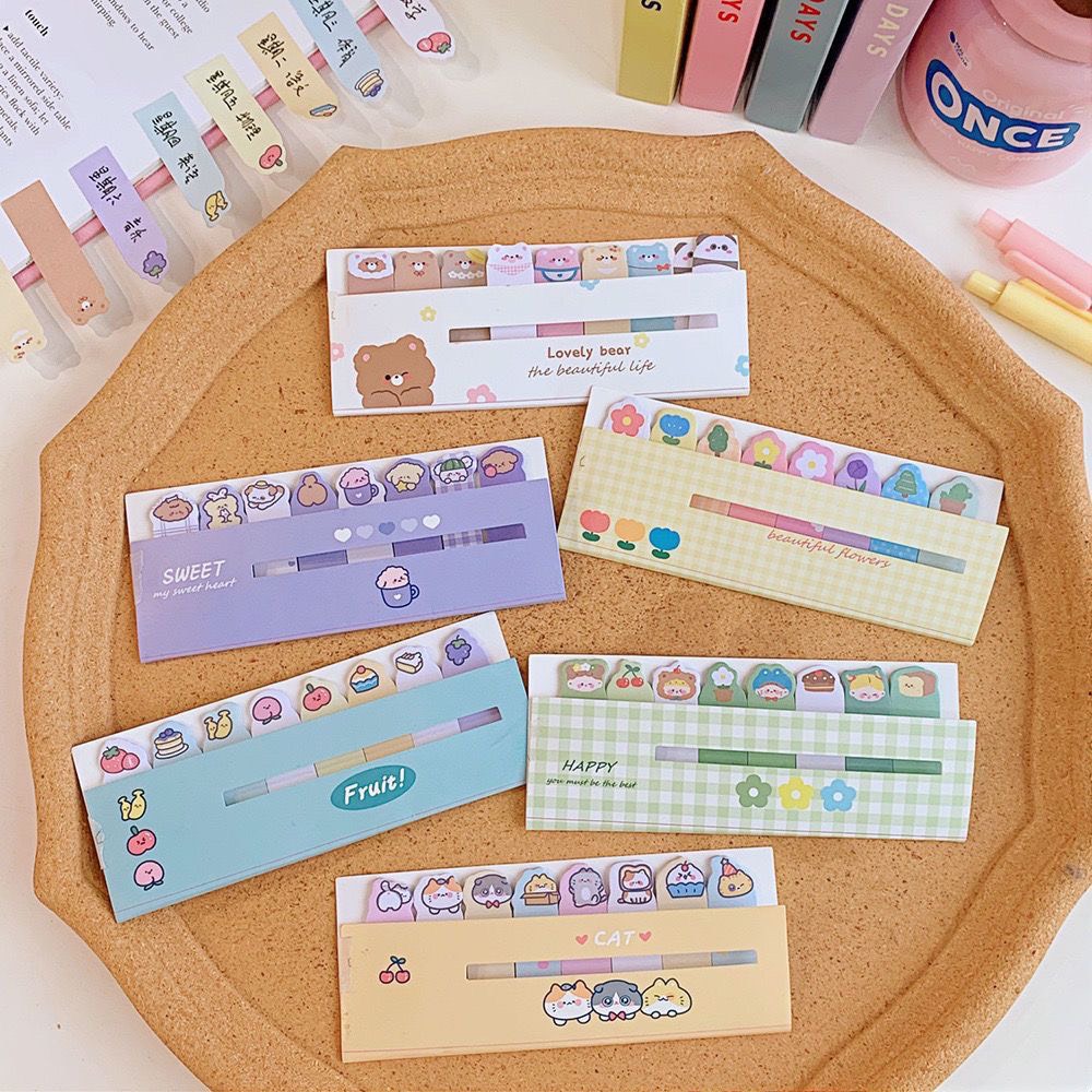 Set 120 tờ giấy ghi chú đánh dấu trang sách hình cute