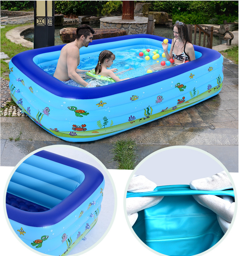 Bể Bơi, Phao Bơi 1m5 Cho Cả Nhà. Kích thước 1m5 (150x125x55cm), Bể bơi phao trẻ em, Bể bơi phao 3 tầng cỡ lớn cho bé và gia đình