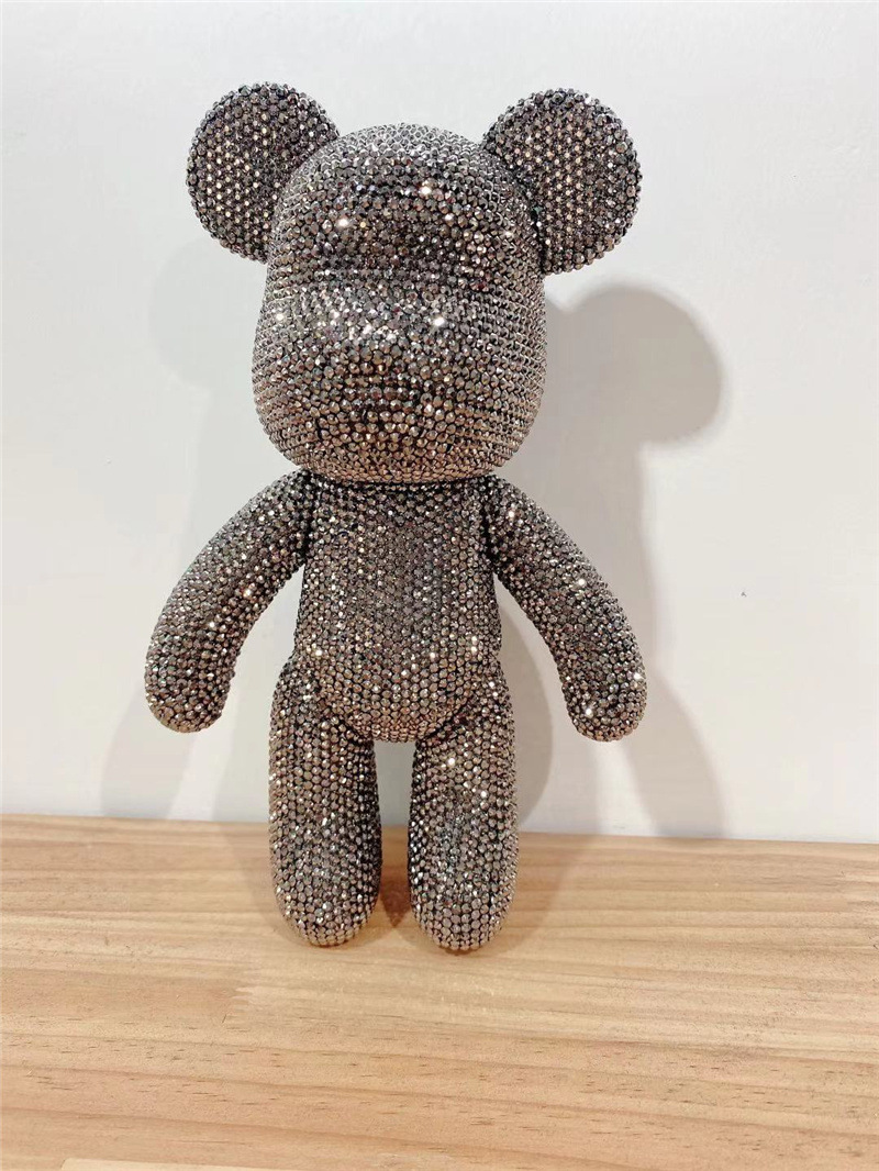 Gấu đính đá handmade Bearbrick size 23cm- 34cm cao cấp cho mọi lứa tuổi