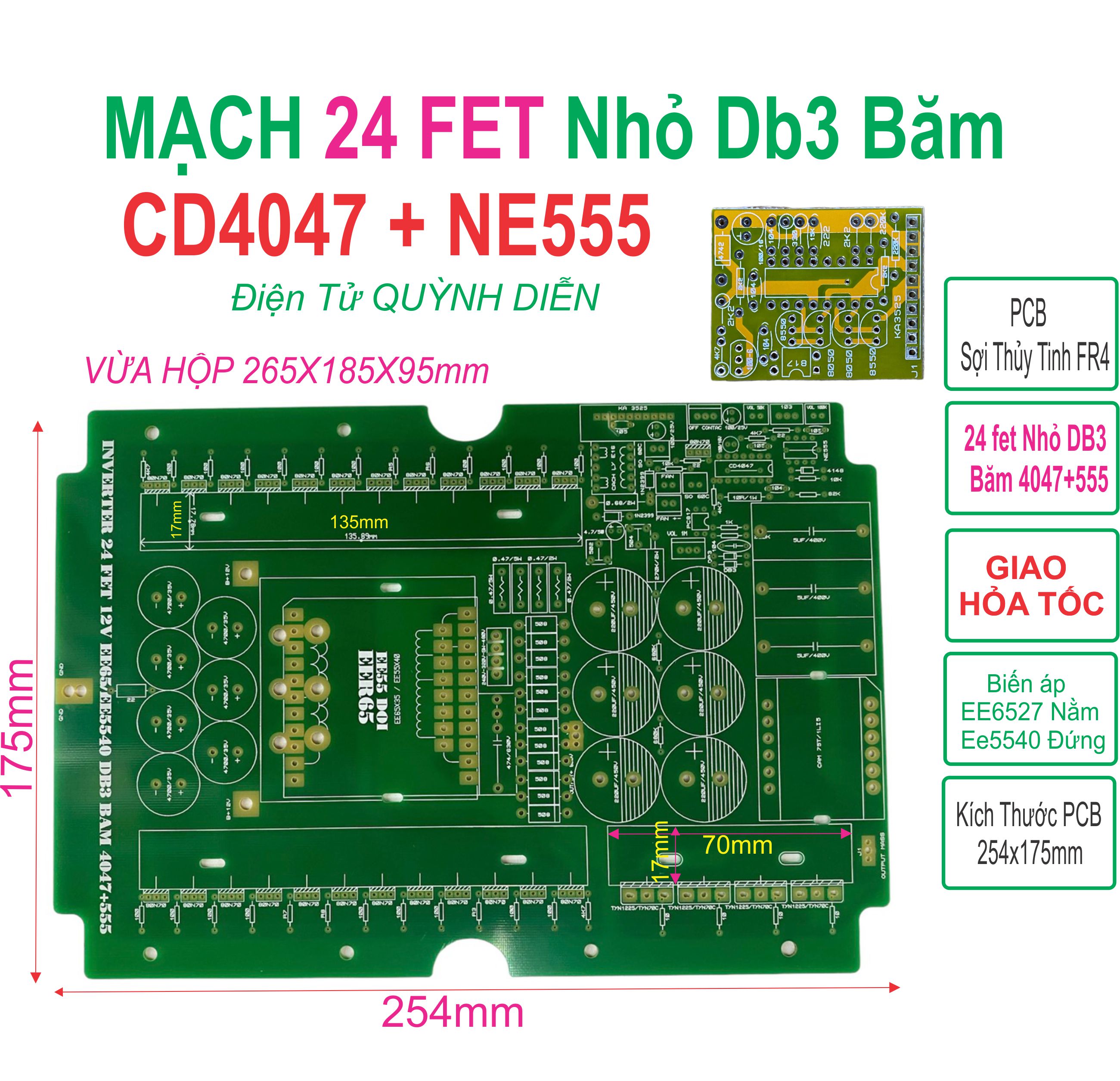 Pcb bo mạch kích điện 24 fet db3 fr4 - linh kiện điện tử quỳnh diễn