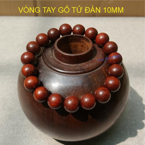 [HCM]Vòng tay phong thủy gỗ tử đàn đỏ 10mm
