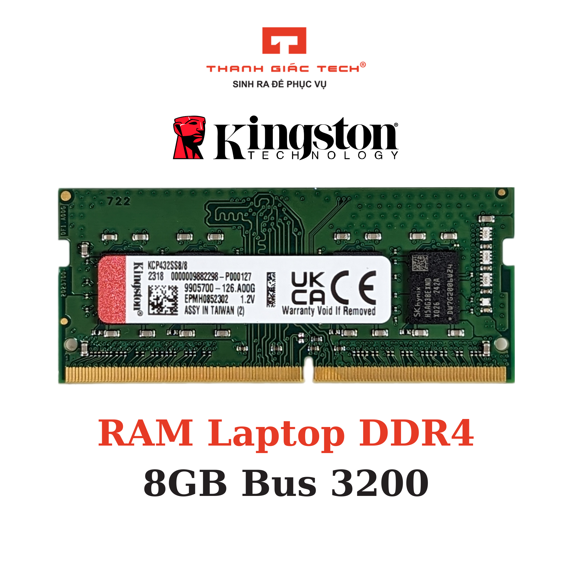 Ram Laptop Kingston 8GB DDR4 Chính Hãng - Bảo Hành 3 Năm