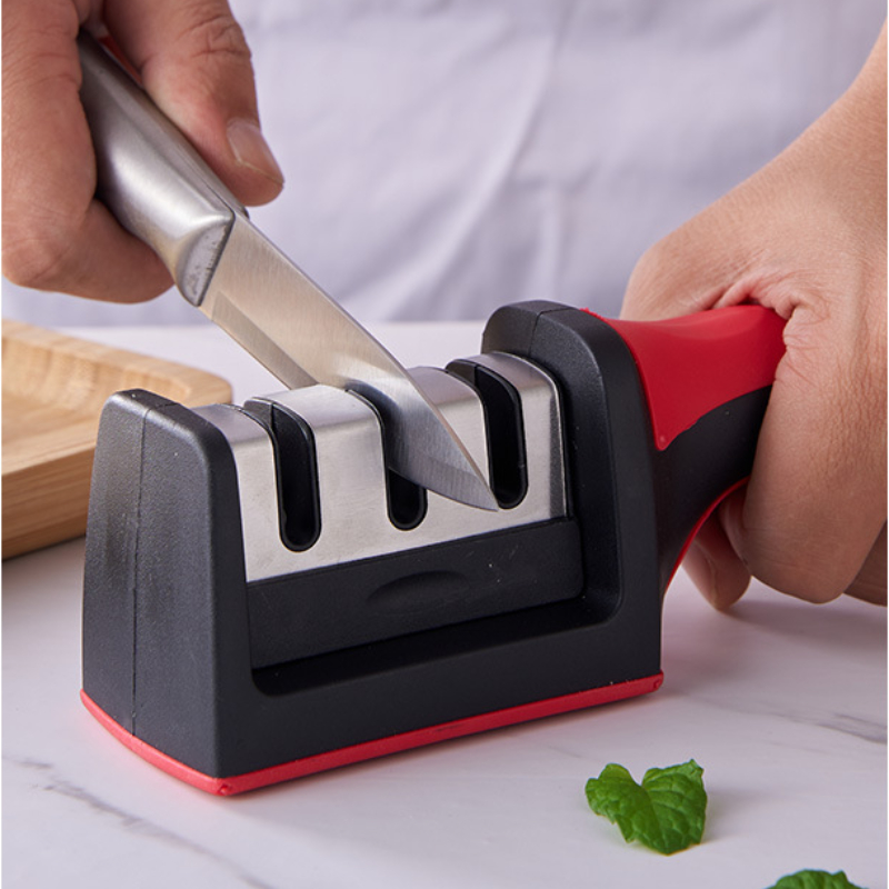 Dụng cụ mài dao, kéo đa năng mài dao cầm tay 3 cấp độ có tay cầm chắc chắn tiện lợi,An Toàn khi Sử Dụng-HAUSE
