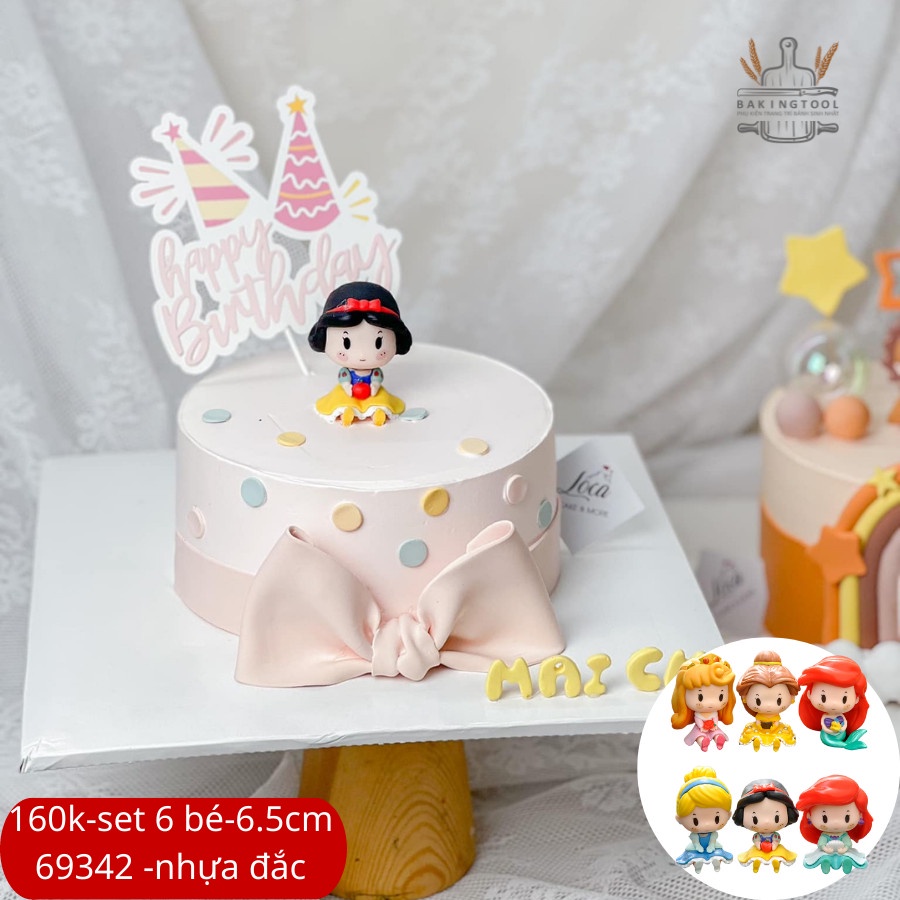 [HÀNG HOT - LOẠI 1] Trang trí bánh mô hình 6 công chúa Disney chibi