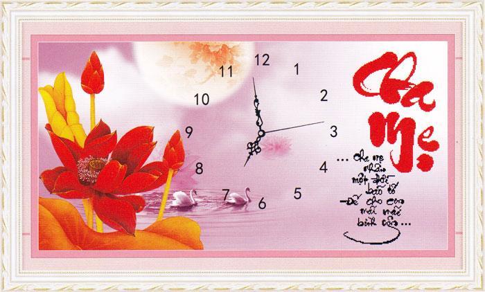Tranh Thêu Chữ Thập 3D Đồng Hồ Cha Mẹ Nhận Một Đời Bão Tố 222622 (KHÁCH TỰ THÊU) KT:56X32CM