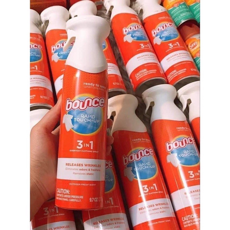 Xịt thẳng và thơm quần áo 3in1 Bounce 275g