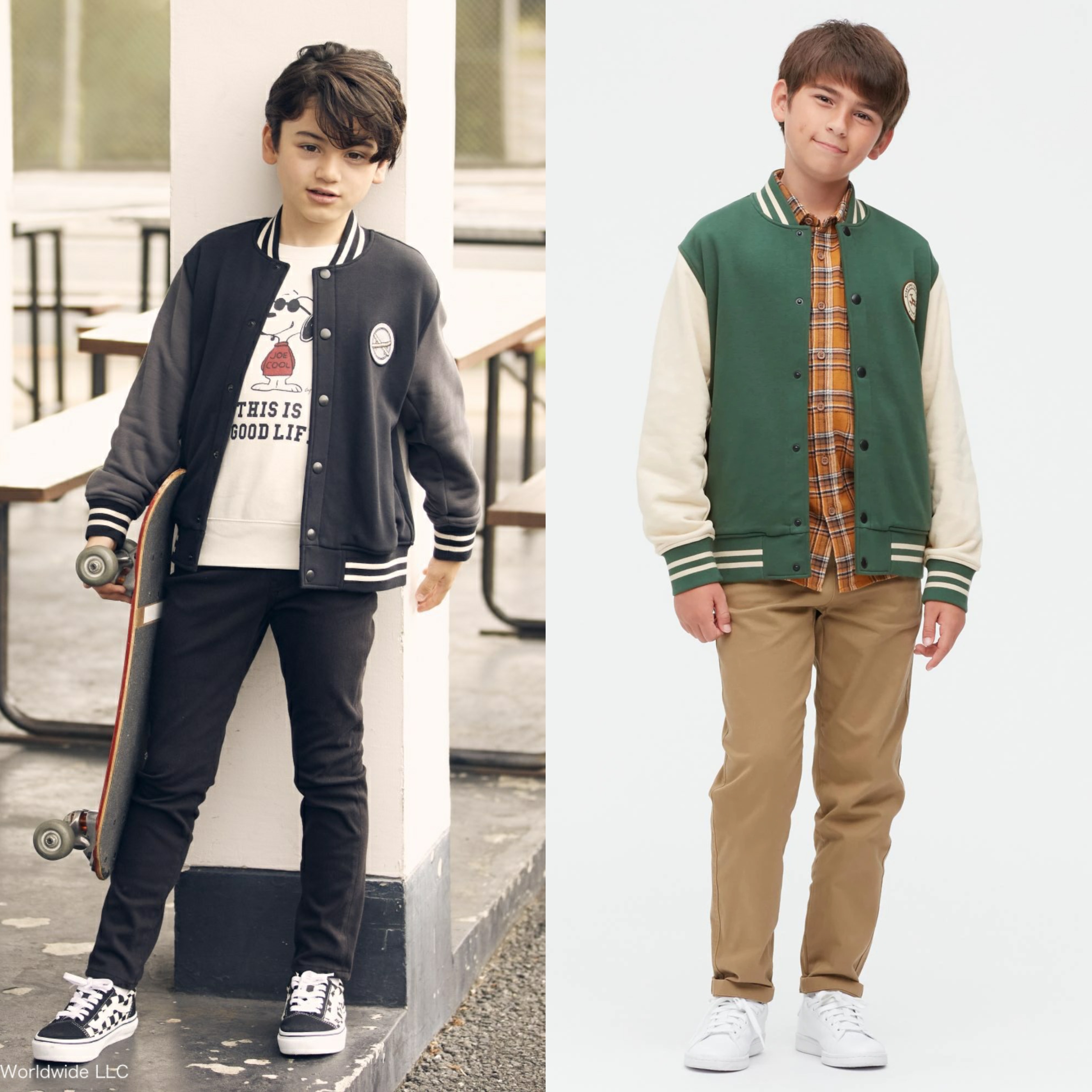 [Auth Uniqlo] Áo Khoác Bomber Nỉ Trẻ Em - Tag Nhật