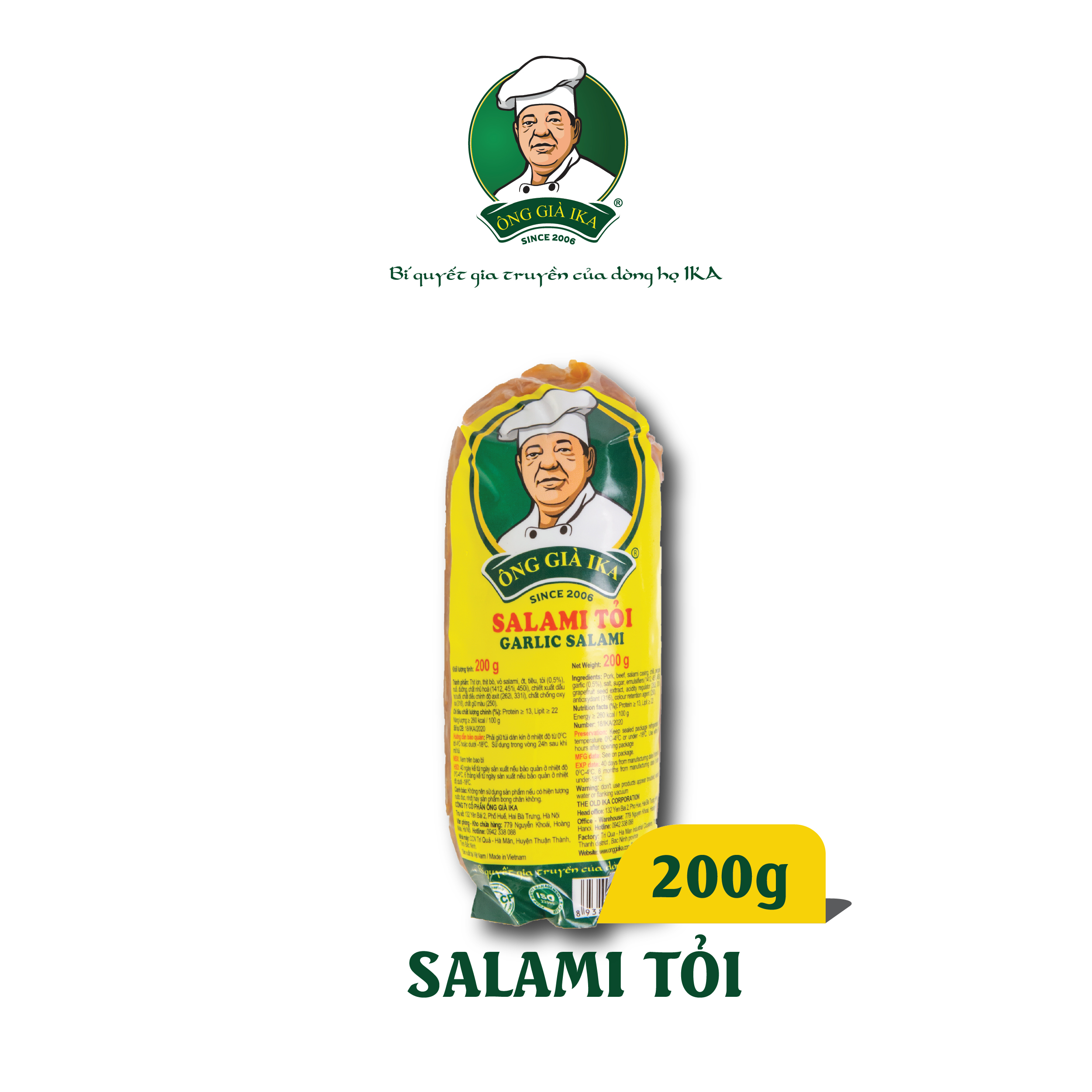 [  Chỉ giao HCM & Hà Nội ] Salami tỏi 200g Ông già Ika