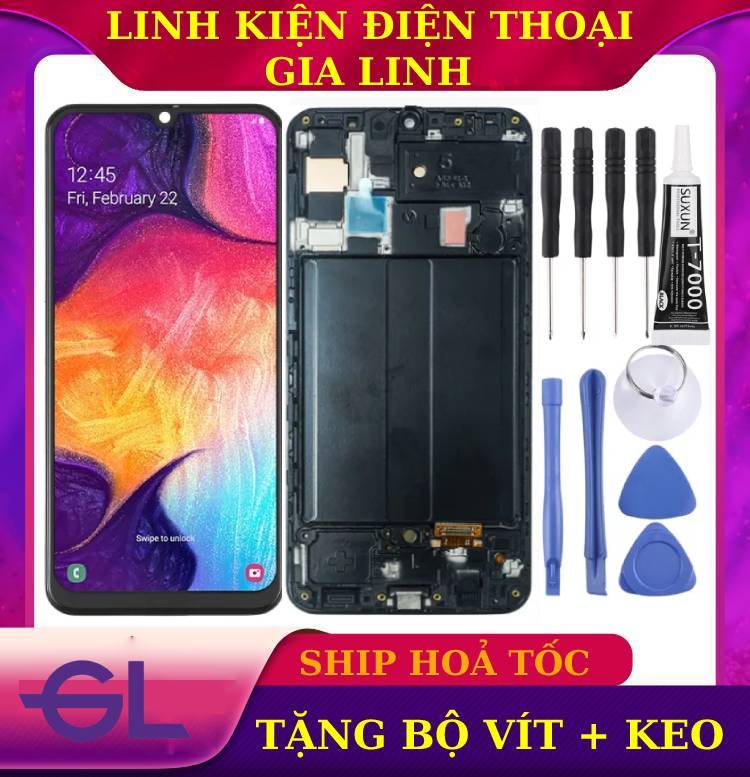 Màn hình samsung galaxy a50 /a30 /a50s tặng keo + bộ vít 9 món