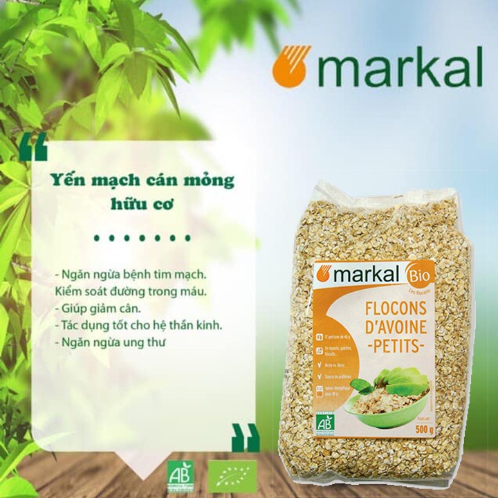 Yến Mạch Cán Mỏng Hữu Cơ Markal 500g (Date 3/2024) - Nhà Mỡ Mỡ