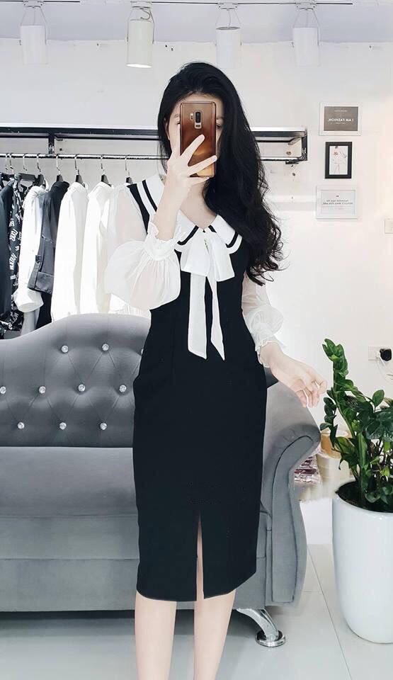 Đầm Ôm Cổ Sen MIA V-D0MIA27 (Đen)