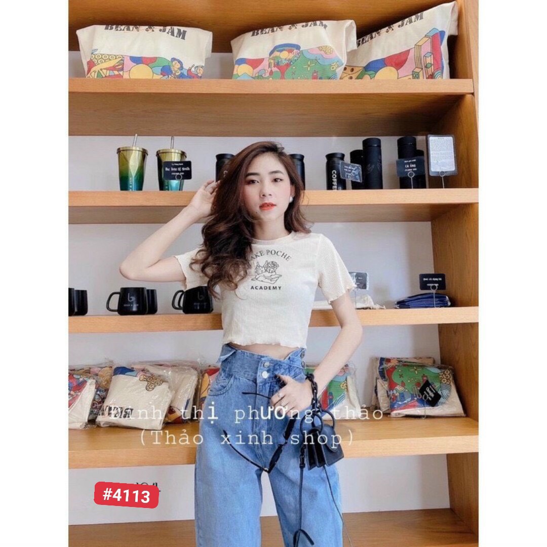 BAGGY JEANS LƯNG CAO 2 NÚT TÚI NẮP💕