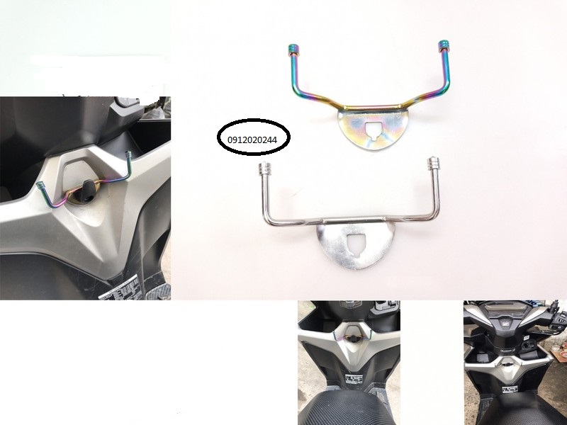 Móc treo đồ xe VARIO có inox trắng & xi titan 7 màu