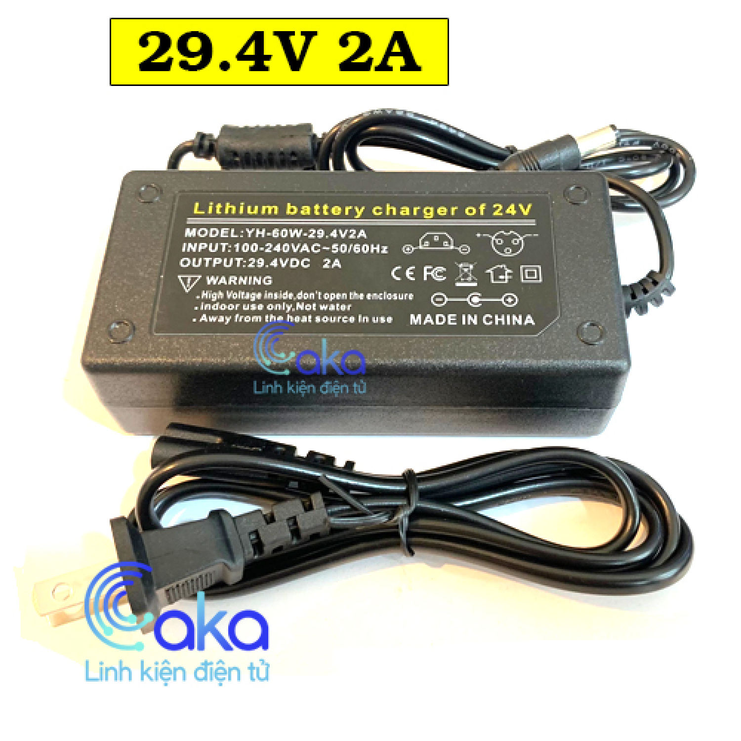 Sạc 7s 29.4v 2a jack 5.5mm pin li-ion 24v có đèn báo đầy
