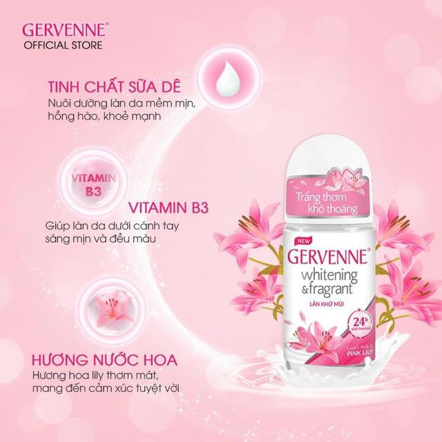 Lăn khử mùi hương nước hoa Gervenne 50ml (3 mùi)