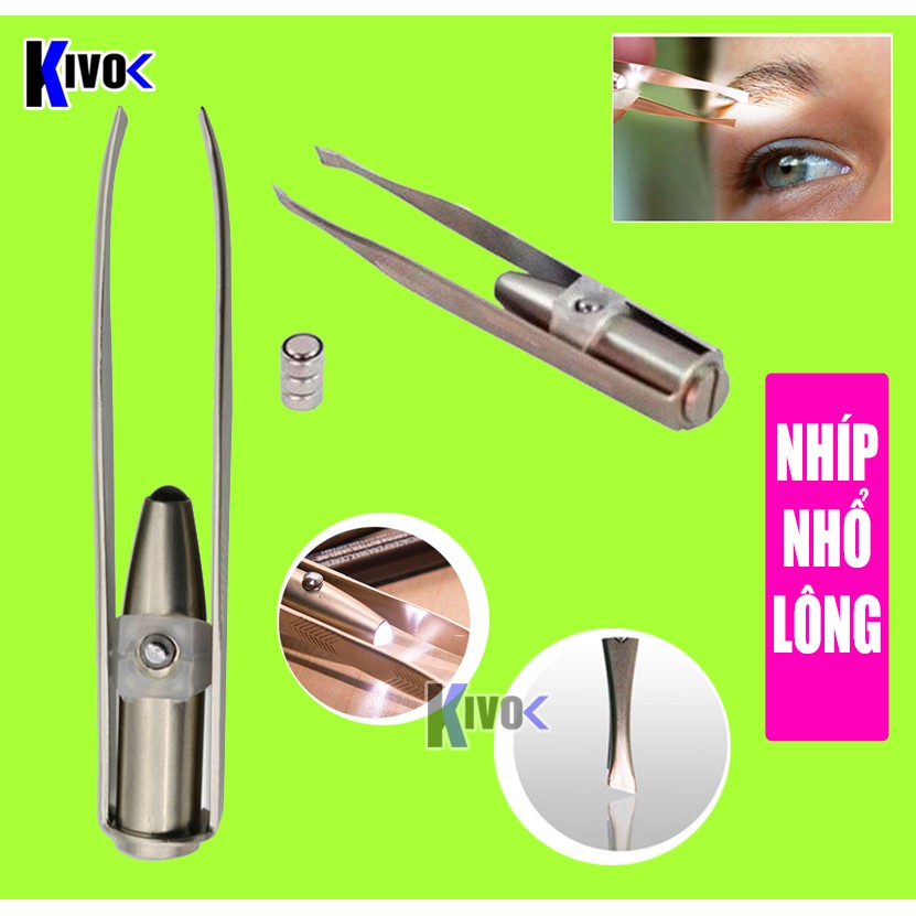 Nhíp nhổ lông, Nhổ tóc bạc, Nhíp có đèn hàng tốt