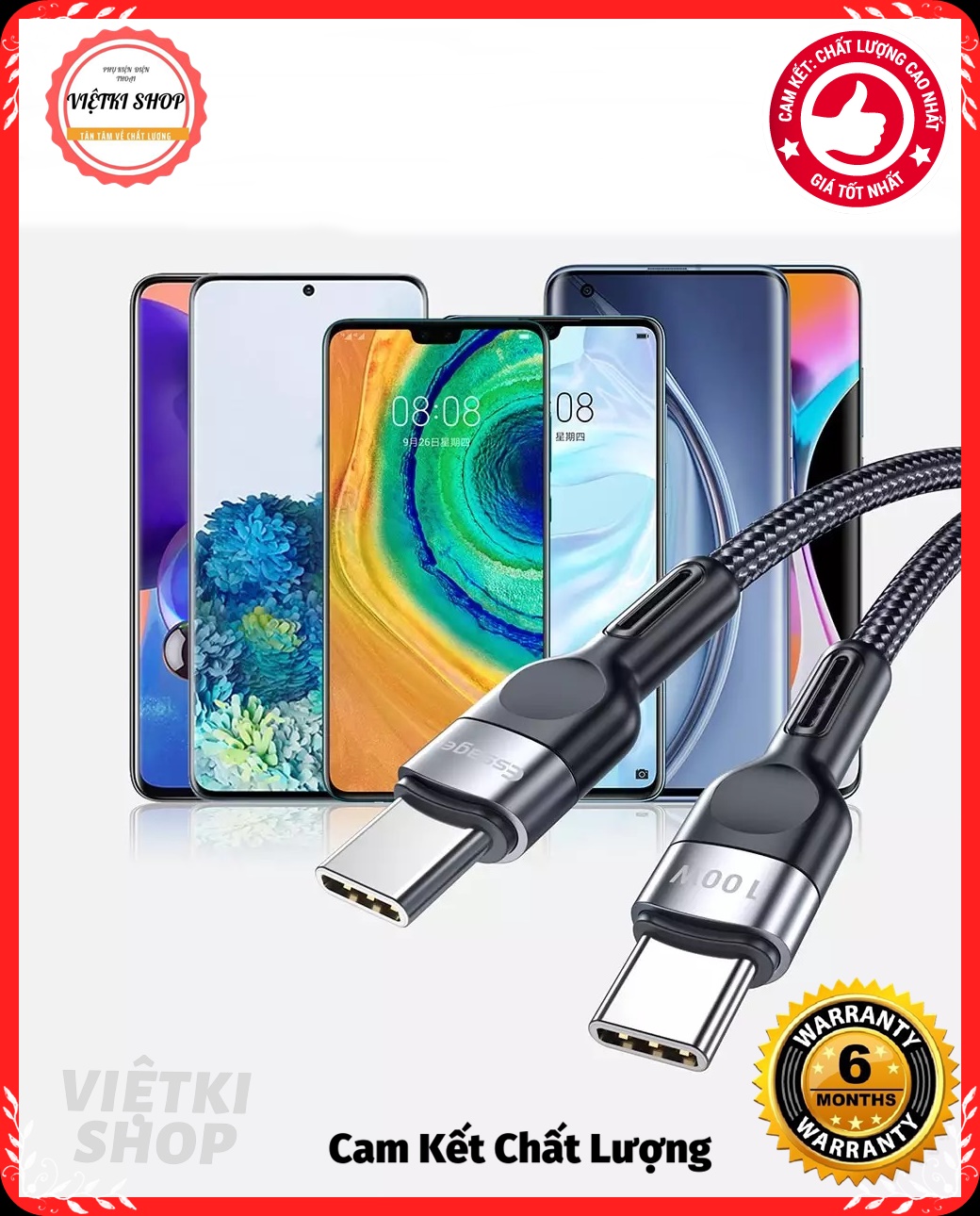 (Giá Hủy Diệt) Cáp Sạc Nhanh Essager 100W Type C To Type C