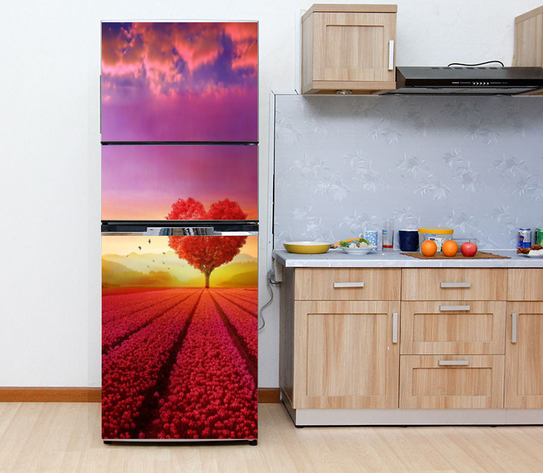 [HCM]Decal dán tủ lạnh hình Tim cây