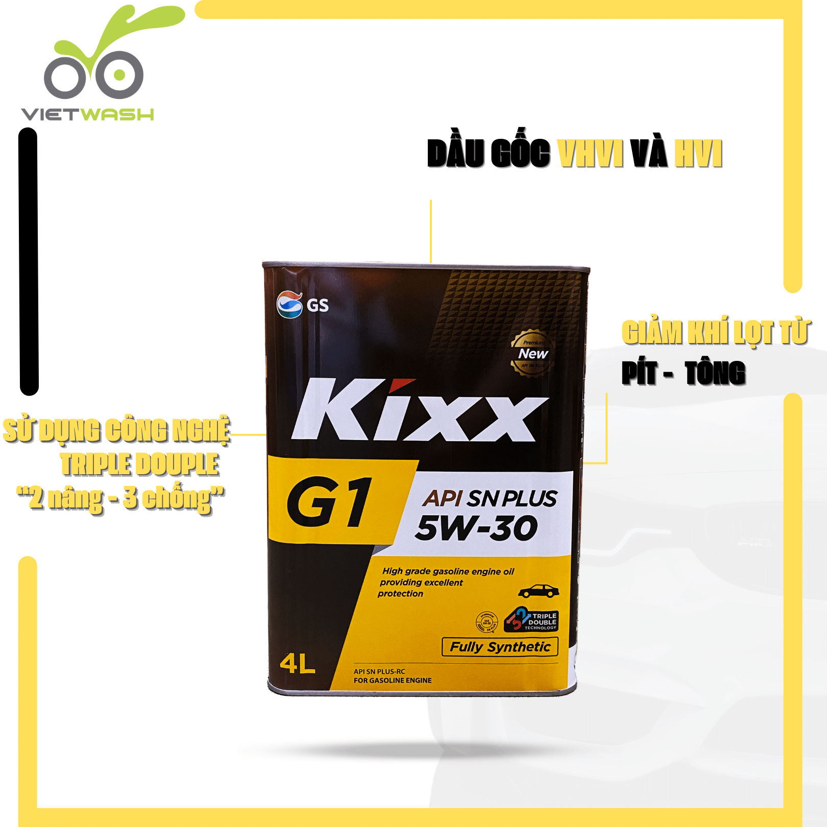 [KIXX] Nhớt ô tô Kixx G1 5W30 API SN Plus 4L [MIỄN PHÍ CÔNG THAY NHỚT]