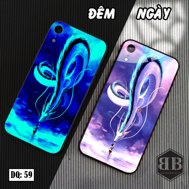 Ốp lưng kính Dạ Quang Iphone XR phát sáng trong đêm hình rồng