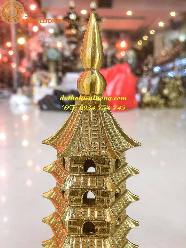 Tháp Văn Xương 7 Tầng Bằng Đồng Cho Bé Trai Cao 15cm, 18cm, 24cm