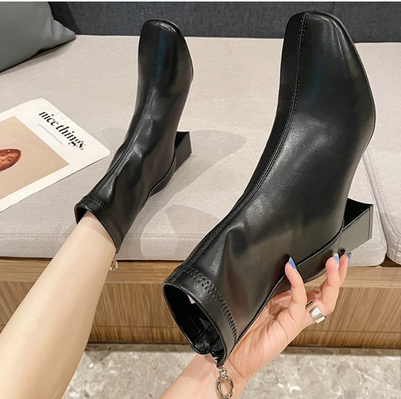 bốt da đen khóa sau quảng châu