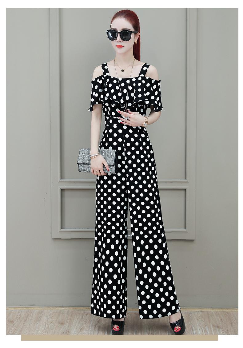 HOÀN TIỀN 15% - [HCM]JUMPSUIT CHẤM BI DÀI SANG CHẢNH Phong Cách Hàn Quốc Cực Hot