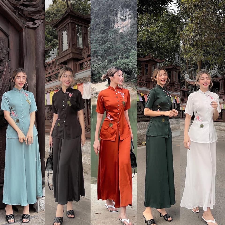 Đồ Lam Đi Chùa # Mẫu Cá Vọng Nguyệt