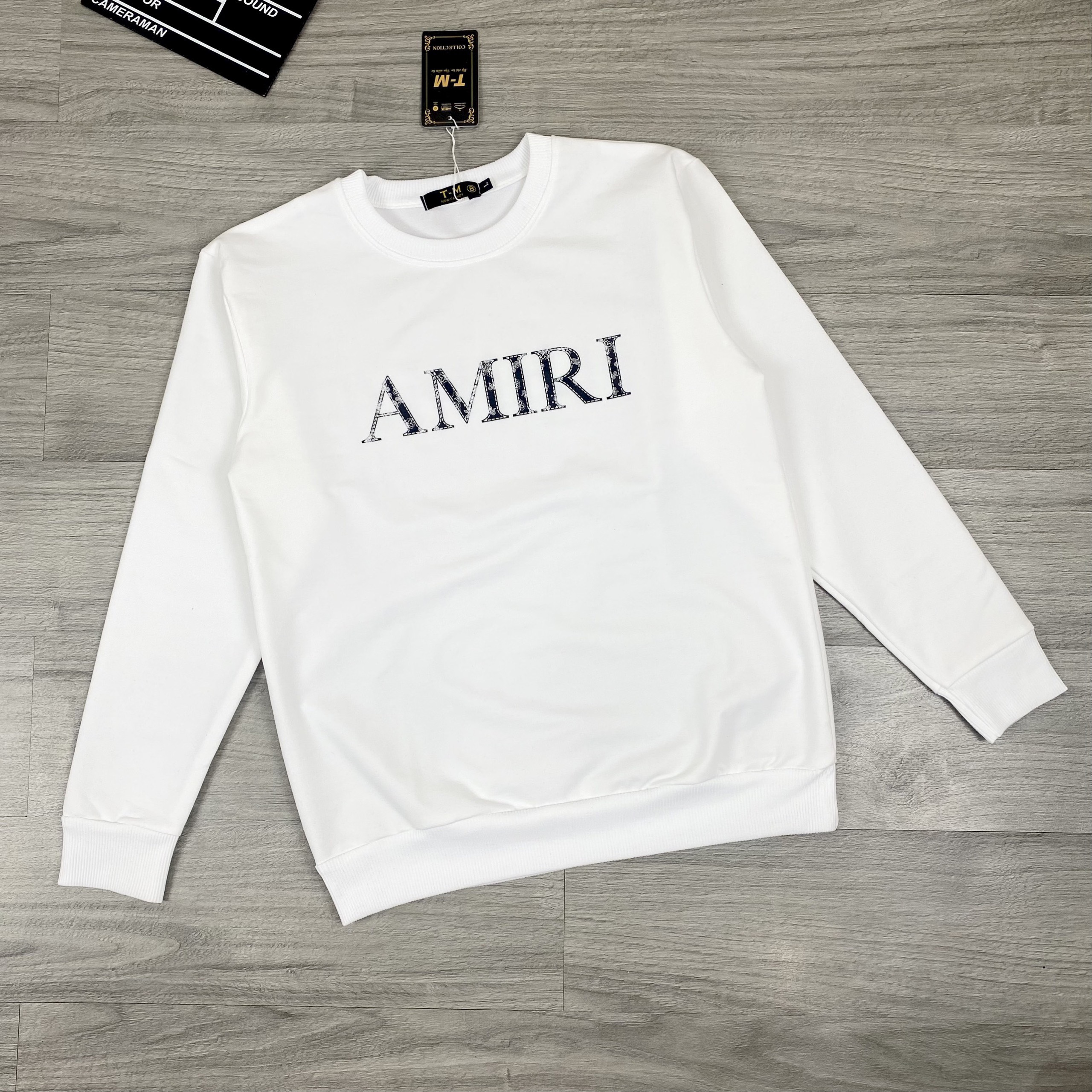 [AB SHOP] ÁO THUN TAY DÀI NAM NỮ BASIC TRƠN IN CHỮ AMIRI TM063 [HCM]