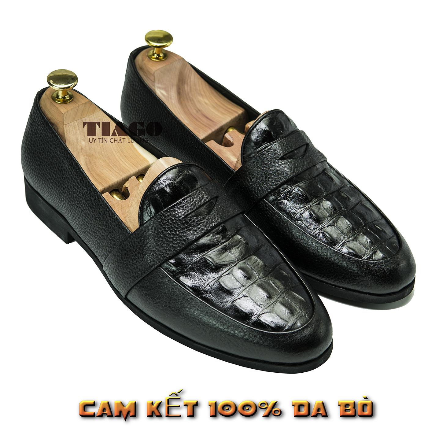 Giày lười nam da bò thật