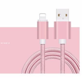 Cáp sạc bọc dù Hana cho iPhone 5/6/7 màu vàng hồng