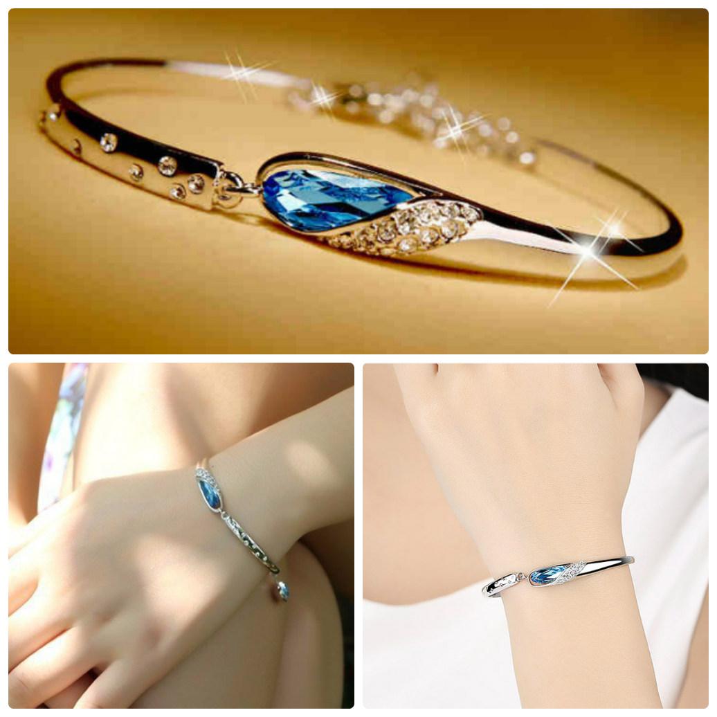 [HCM]Vòng tay Giày Thủy Tinh Đính Đá Pha Lê Biển Xanh Lấp Lánh Ngọt Ngào Đằm Thắm VTGIAYTT05