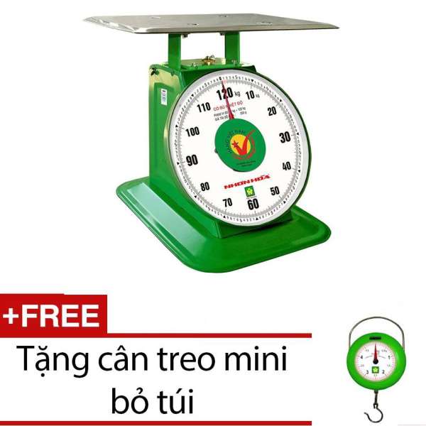 Cân đồng hồ lò xo Nhơn Hòa 120Kg NHS-120-12 mặt số 12 inches + Tặng cân treo mini