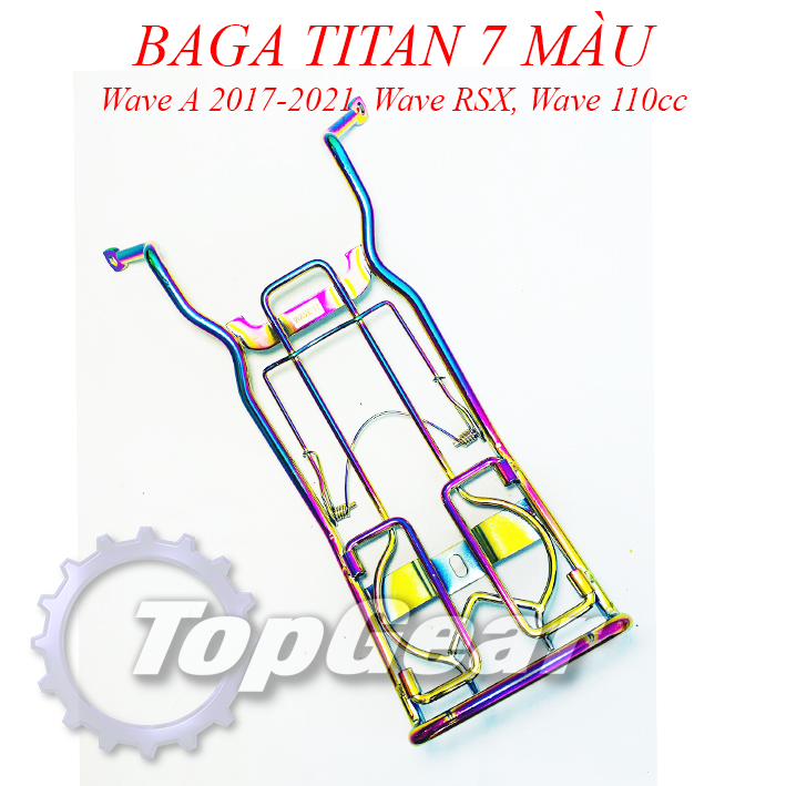 Baga Wave a 2017-2021 Titan, Inox, Đen Dày 10 Ly
