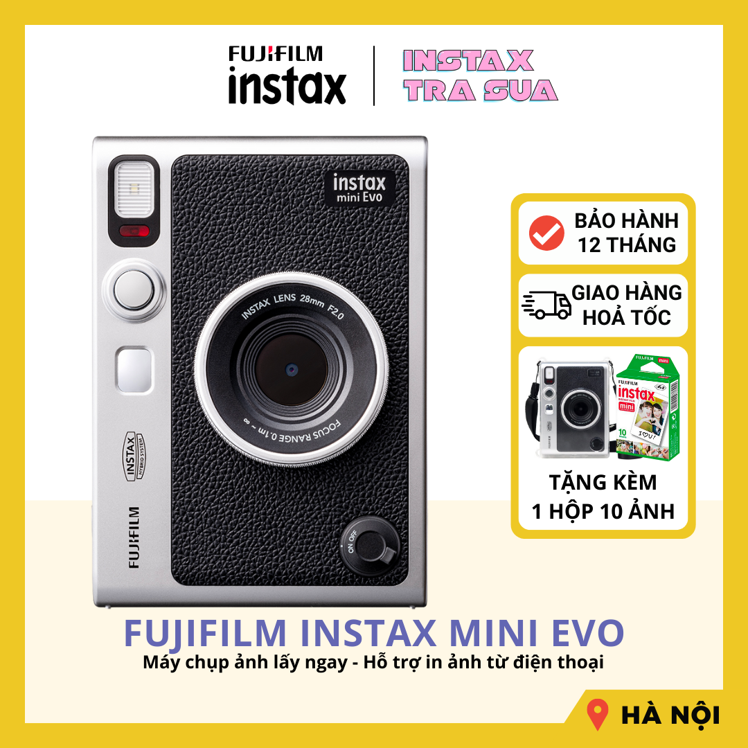 Fujifilm Instax Mini Evo - Máy ảnh lấy ngay Fujifilm - Chính hãng BH 1 năm - Tặng kèm 10 film