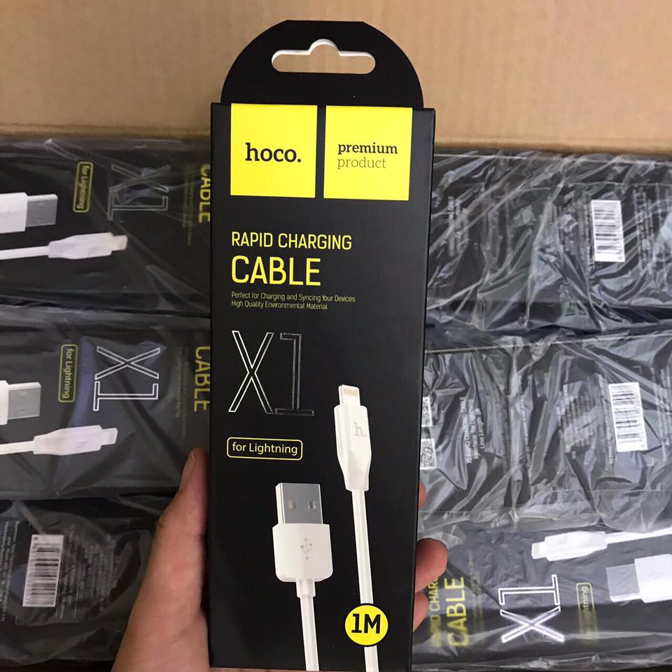 Cáp Sạc Lightning Hoco X1 1m Cho iPhone - Hàng Chính Hãng (Trắng)