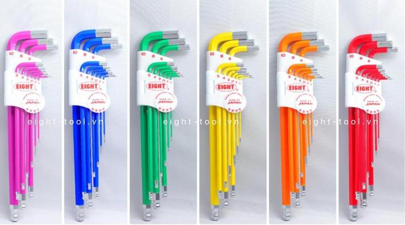 [HCM]Bộ lục giác màu TLC-S9N Eight Nhật (Màu tím xanh dương xanh lá vàng cam đỏ)