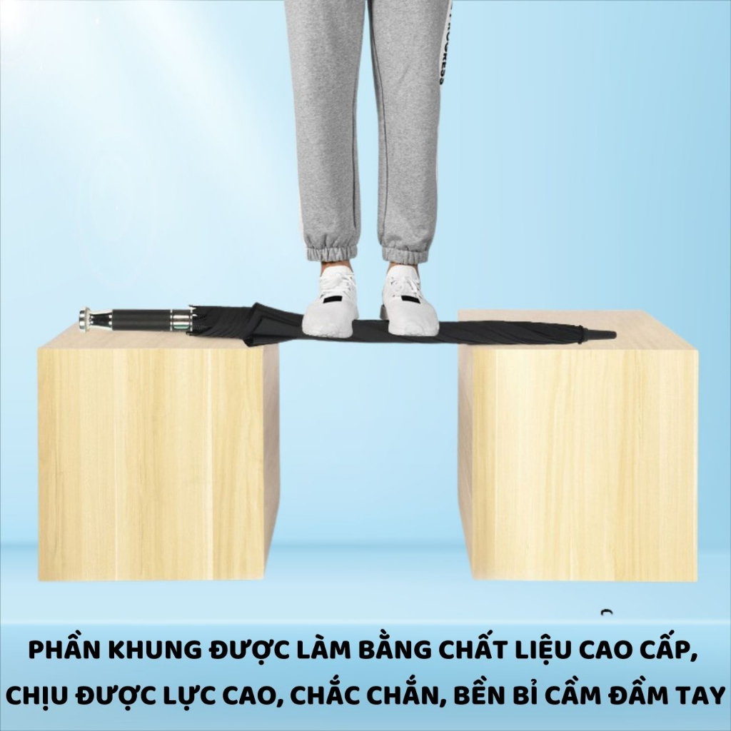 Ô dù che mưa, che nắng chống tia UV cỡ lớn 2 lớp, nan to, cán dài chống gỉ cao cấp, thiết kế thông minh đóng mở tự động