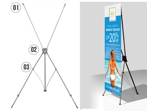 Standee chữ X cường lực 80x180