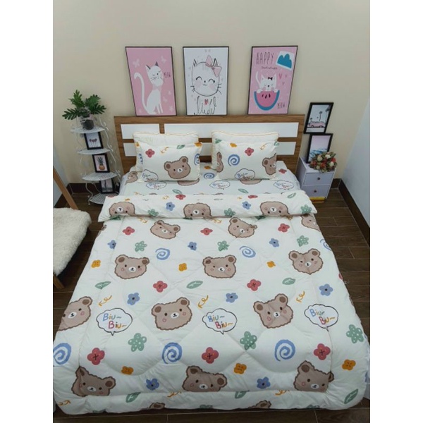 Bộ ga gối 3 món poly cotton được chọn màu