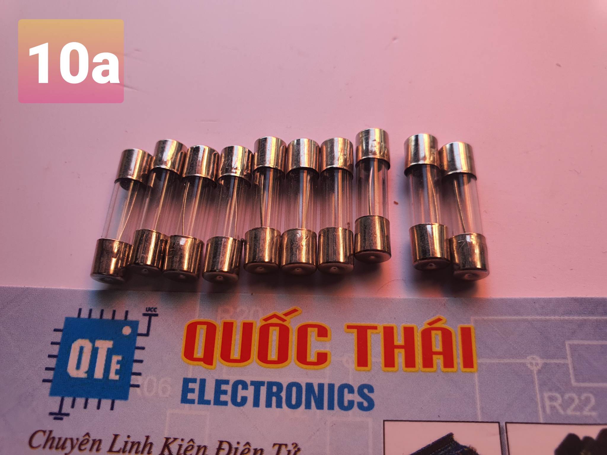 Combo 10 cầu chì 10 A kích thước 5x20mm