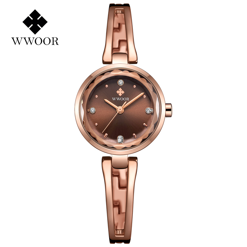 Watch For Women WWOOR Fashion Top Luxury Brand Chain Stainless Steel Bracelet Waterproof Analog Quartz Casual Original Female Wristwatch