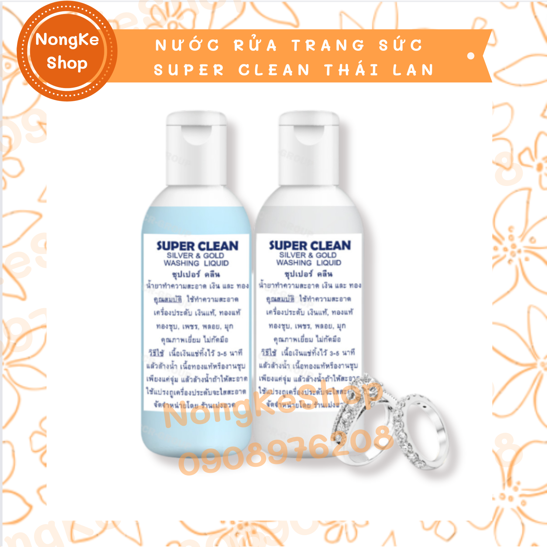[100% Thái N.Địa] Nước rửa trang sức SUPER CLEAN Sliver & Gold Thái Lan