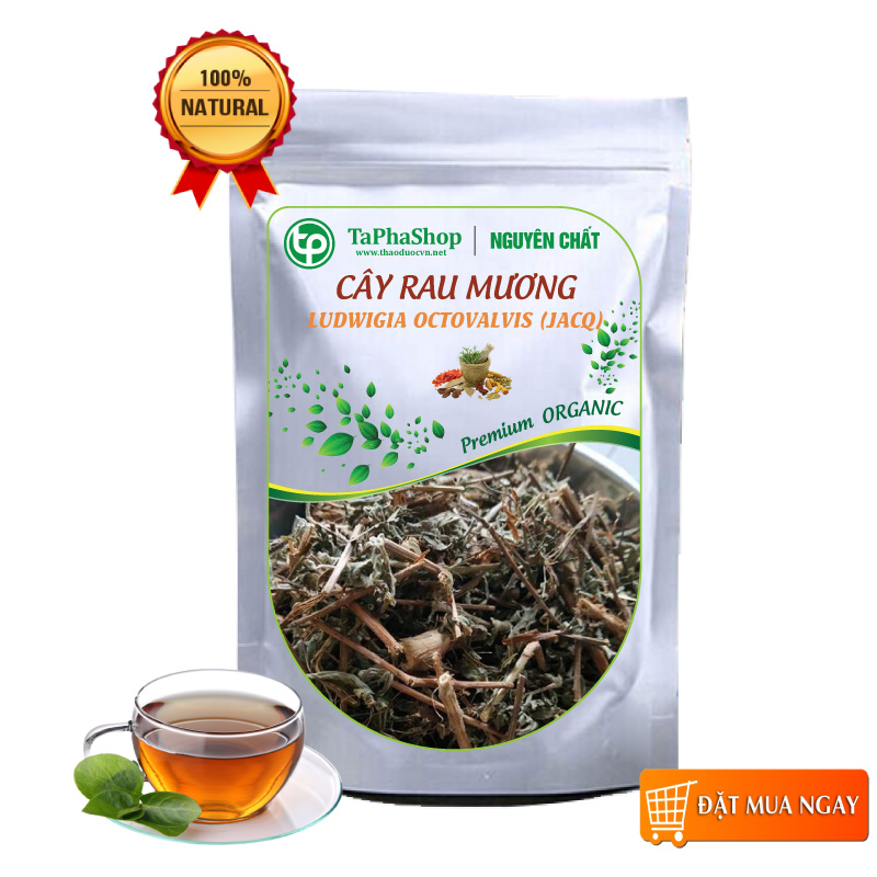 Cây rau mương sấy khô 500g Tấn Phát - Hàng Tự Nhiên (Mới Thơm Sạch) hỗ trợ đau dạ dày diệt khuẩn HP trào ngược dạ dày