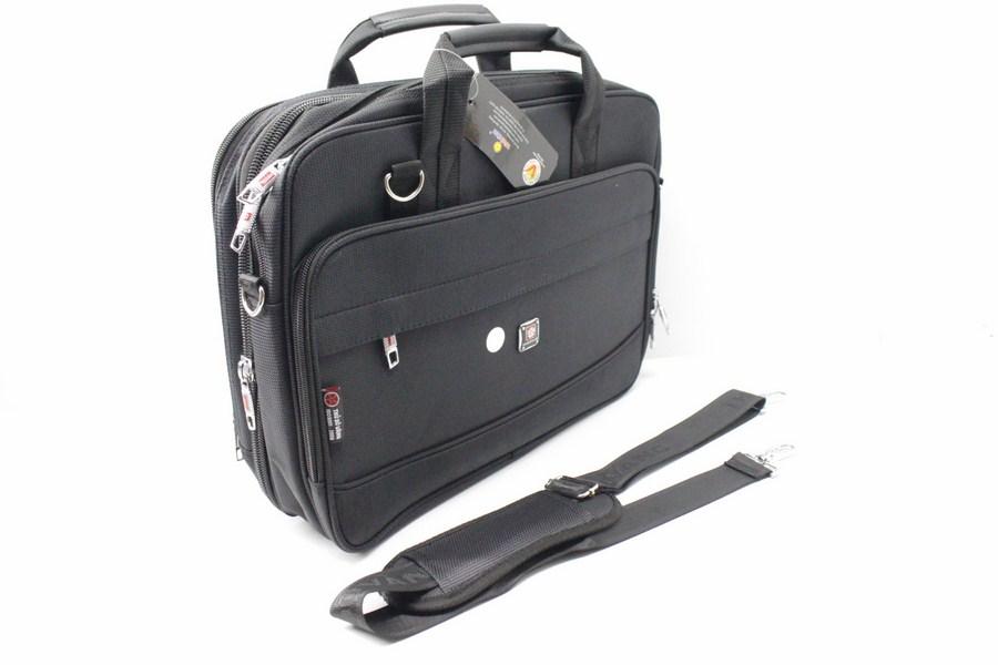 CẶP CÔNG SỞ VẢI DÙ THỦ ĐÔ VÀNG C-195 SIZE TO ( Đen )