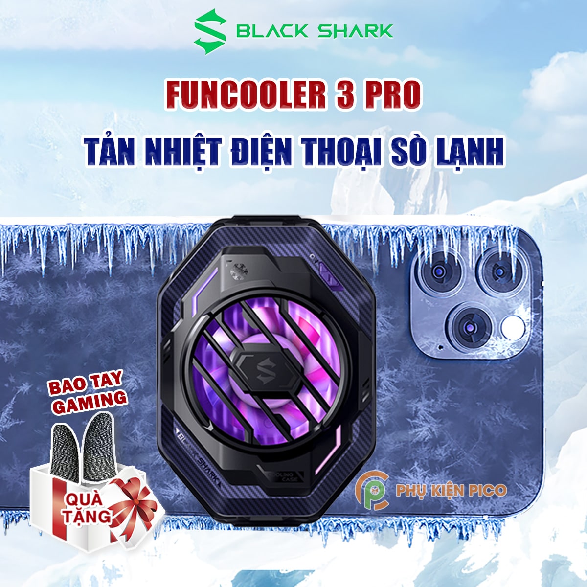 Black Shark Mag Cooler 3 Pro Magnetic Cooling Fan - Blackshark FunCooler 4 Pro Magnetic Heatsink for Phones and Tablets Large Capacity