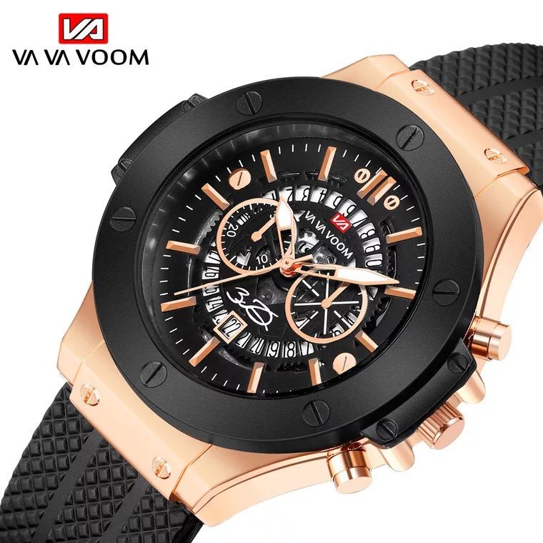 (SIÊU HOT) Đồng Hồ Nam VAVA VOOM VA9911 Thạch Anh 2019 Cao Cấp Hàng Đầu Dây Đeo Silicon