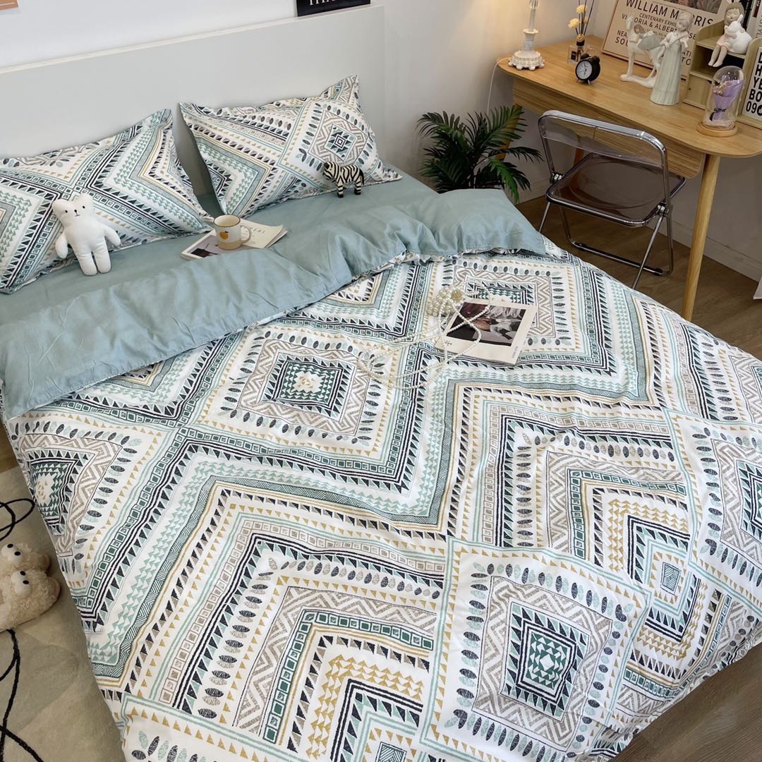 Bộ chăn ga gối cotton poly - Mẫu thổ cẩm bohemian