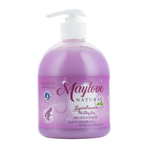 Combo 4 Chai Sữa rửa tay Maylove ( 3 Chai Hoa Phượng 500ml+ 1 Chai SRT Hoa Bằng Lăng 500ml )